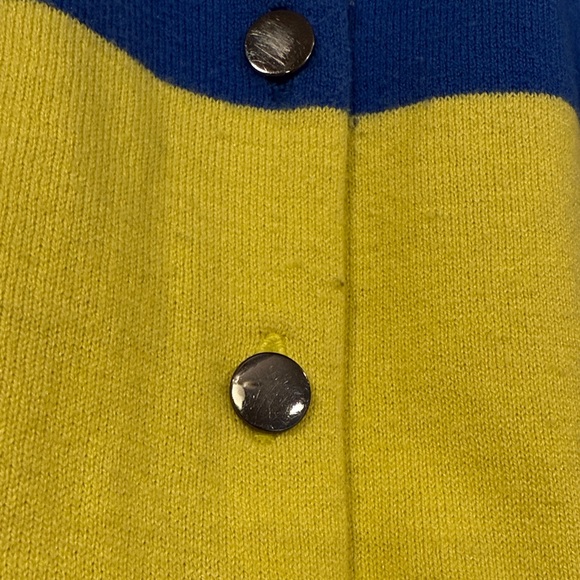 Banana Republic Blue and Yellow Block Print Cardigan - Picture 4 of 5